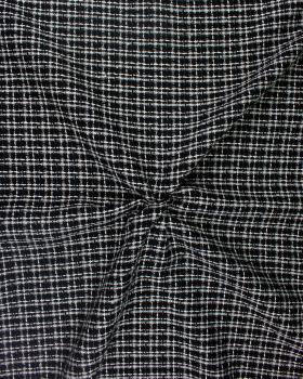 Tweed with squares Black - Tissushop